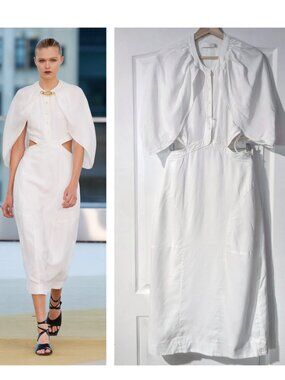 SIMKHAI | Inara Linen Midi Dress In White